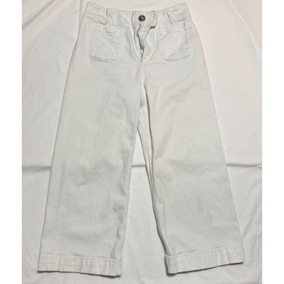 Maeve Pants Womens 30 The Colette Wide Leg High Rise Stretch White Anthropologie - Picture 1 of 7